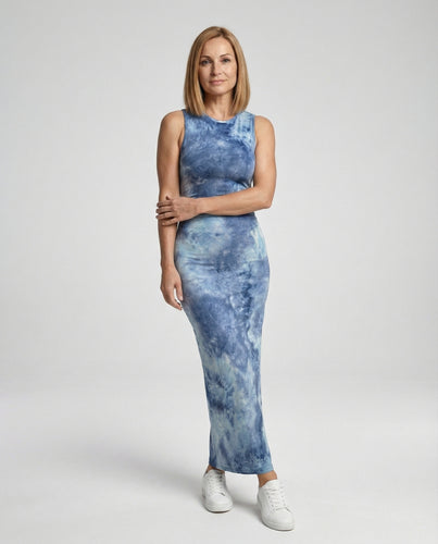 Damen Maxikleid Batik figurbetont