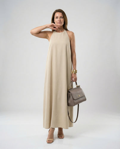 Damen Maxikleid mit Halterkragen