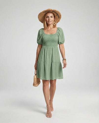 Damen Freizeitkleid mit Smokoberteil