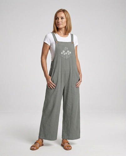 Damen Latzoverall Leinen Boho