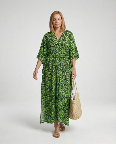 Damen Kaftan Kleid Maxi mit Schlitz