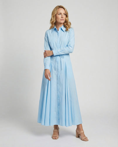 Damen Hemdblusenkleid mit Faltenrock