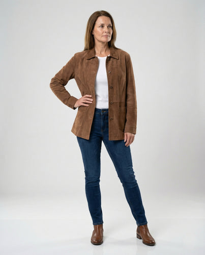 Damen Jacke Veloursimitat Casual