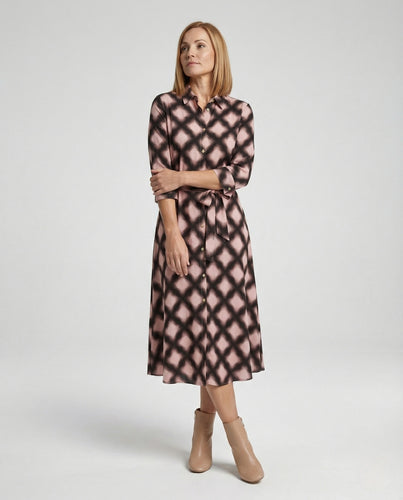 Damen Hemdblusenkleid A-Linie
