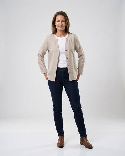 Damen Hemdjacke Leinen