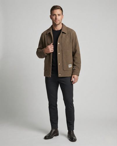 Freizeitkleidung Herren Hemdjacke Waffel