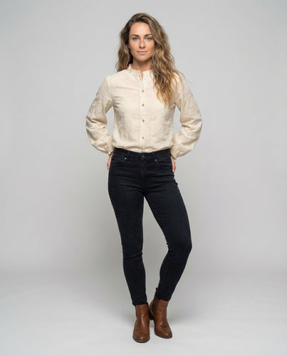 Bluse Damen Baumwolle Bestickt Leicht