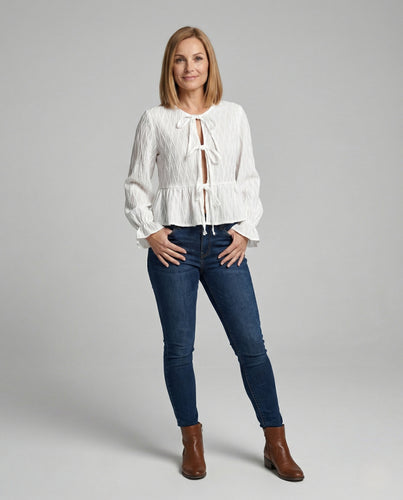 Bluse Damen Bindebluse Peplum