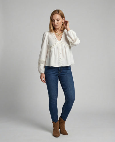 Bluse Damen Spitze Vintage