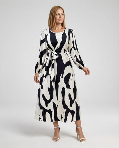 Freizeitkleid Damen Wickel Midikleid