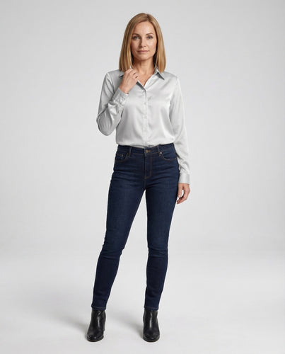 Bluse Damen Satin Knotenbund
