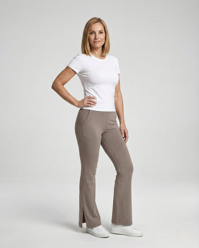 Schlaghose Damen Jersey High Waist
