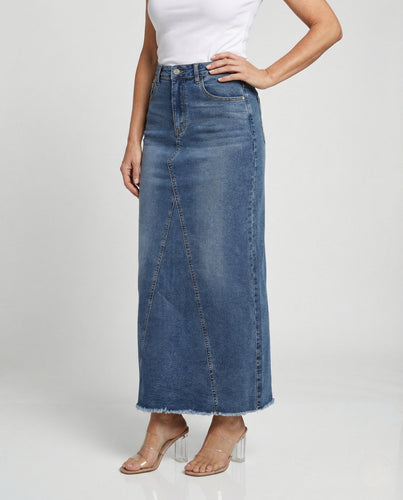 Maxirock Damen Jeans High Waist