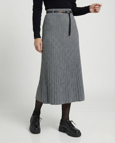 Midirock Damen Plissee Strick