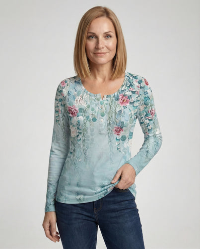Florale Tunika Bluse Damen Locker