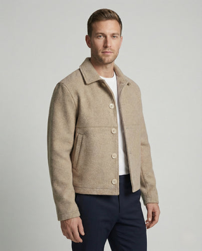 Wollmixjacke Kurz Mit Hemdkragen Herren