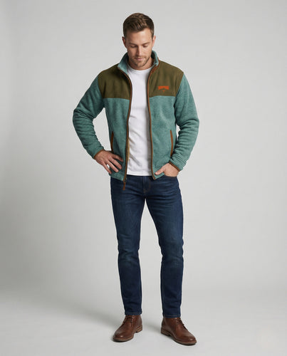 Herren Polyester Outdoor Jacke mit Reißverschluss & Umlegekragen | EB