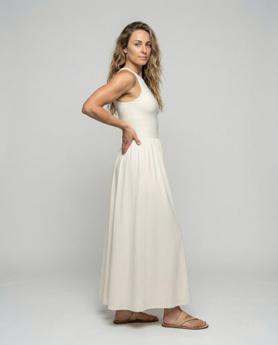 Damen Ärmelloses Maxikleid mit Rippoberteil