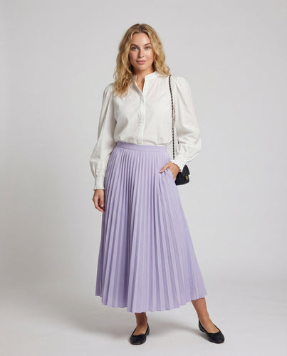 Damen Chiffon Zweiteiler mit Plissiertem Maxirock