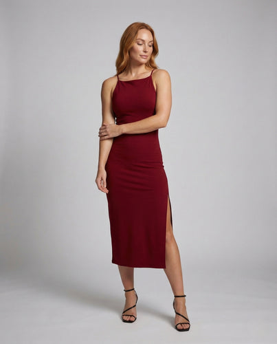Damen Figurbetontes Abendkleid mit Beinschlitz