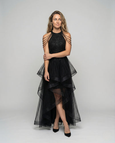 Damen Gala Tüllkleid mit Mieder