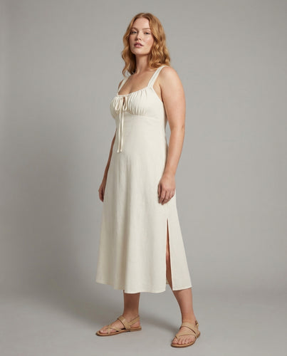 Damen Langes A-Linien Kleid mit Schlitz