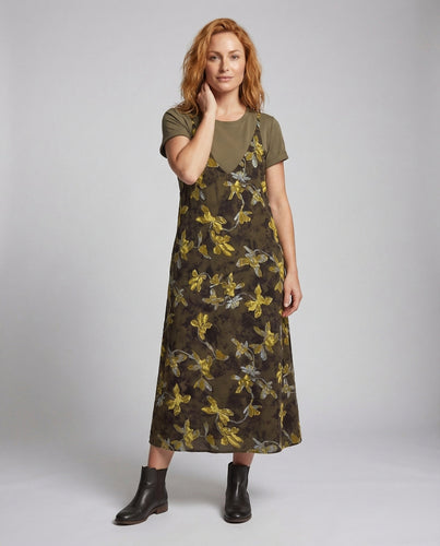 Damen Latz Maxikleid in Jeansoptik