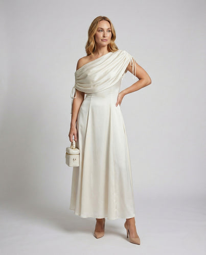 Damen Drapé Abendkleid in A-Linie
