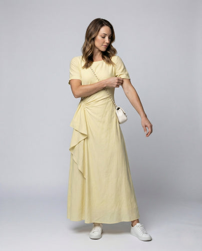 Damen Sommerkleid mit Asymmetrischem Volant