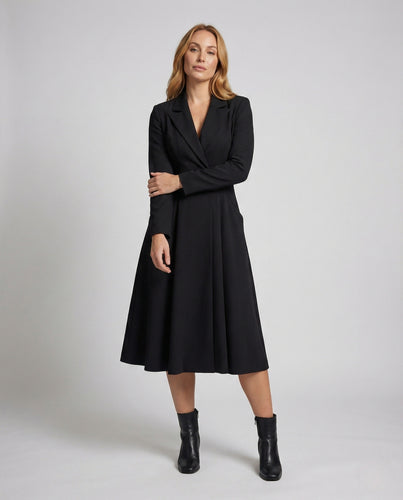 Damen Blazer Kleid Tailliert mit Revers