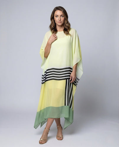 Damen Kaftan Maxikleid mit Zipfelsaum