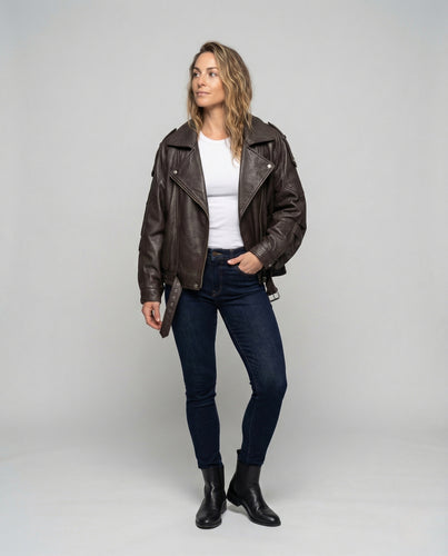 Damen Kurzjacke in Kunstlederoptik