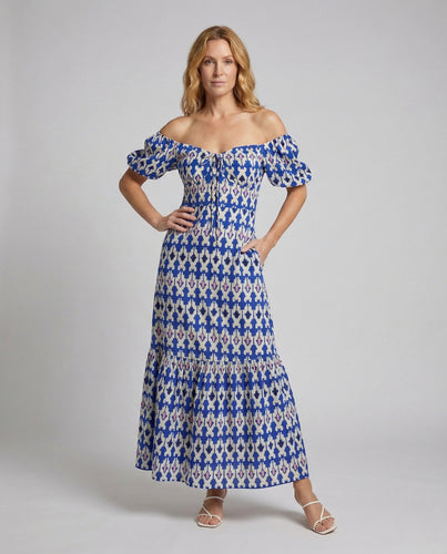 Damen Maxikleid mit Carmenausschnitt