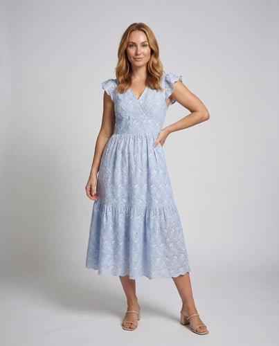 Damen Spitzen Maxikleid mit Stufenrock