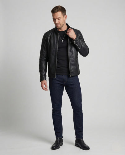 Herren Übergangsjacke Lederoptik