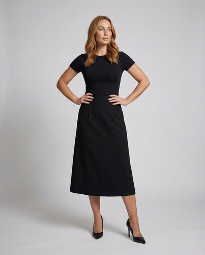 Damen Midirock Anzugstoff