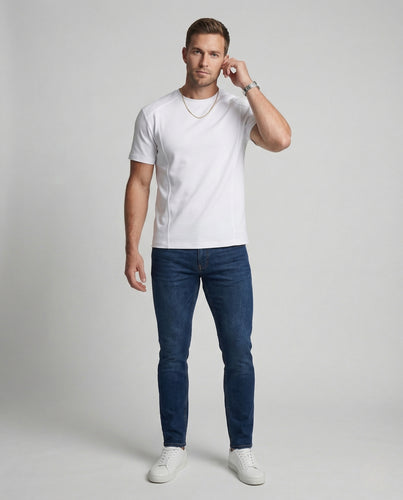 Herren Boxy T-Shirt mit Frontnähten