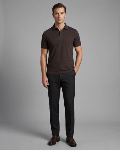 Herren Baumwoll Jersey Poloshirt minimalistisch