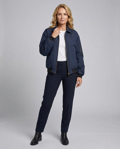 Unisex Bomberjacke leicht mit Ärmeltasche und Rippbund