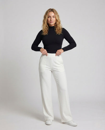 Damen Cordhose Gerippt High Waist Weites Bein