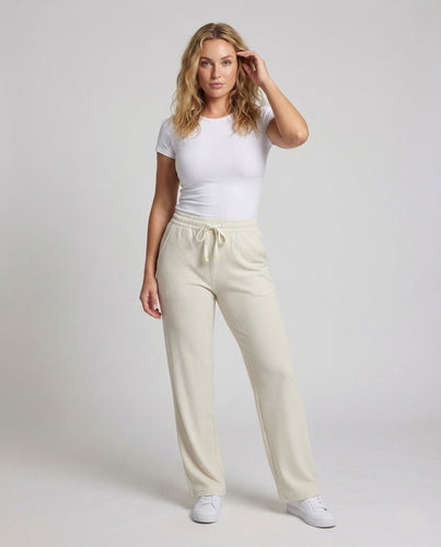 Damen Freizeithose Gerippt Elastischer Bund Tunnelzug Taschen