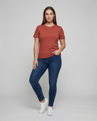 Damen Baumwollshirt Rundhals Weiche Jersey Qualität