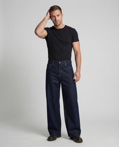 Herren Jeans Extraweit Ausgestelltes Bein High Waist