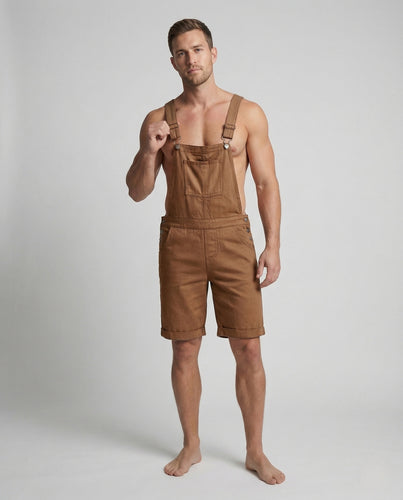 Herren Latzshorts Baumwollmix Verstellbare Träger