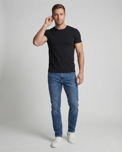 Herren Stretch Jeans Slim Fit Gerades Bein