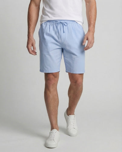Herren Leinen Bermuda Elastischer Bund Kordelzug