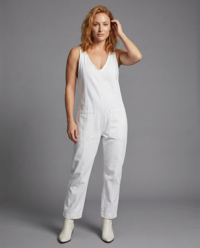 Damen Denim Latz Overall V Ausschnitt
