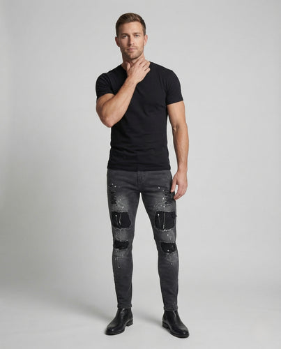 Herren Jeans Skinny Used