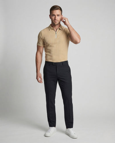 Herren Shirt Stehkragen Reißverschluss