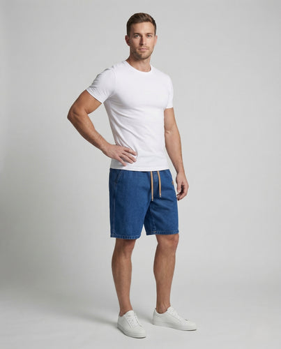 Herren Denim Shorts Tunnelzug